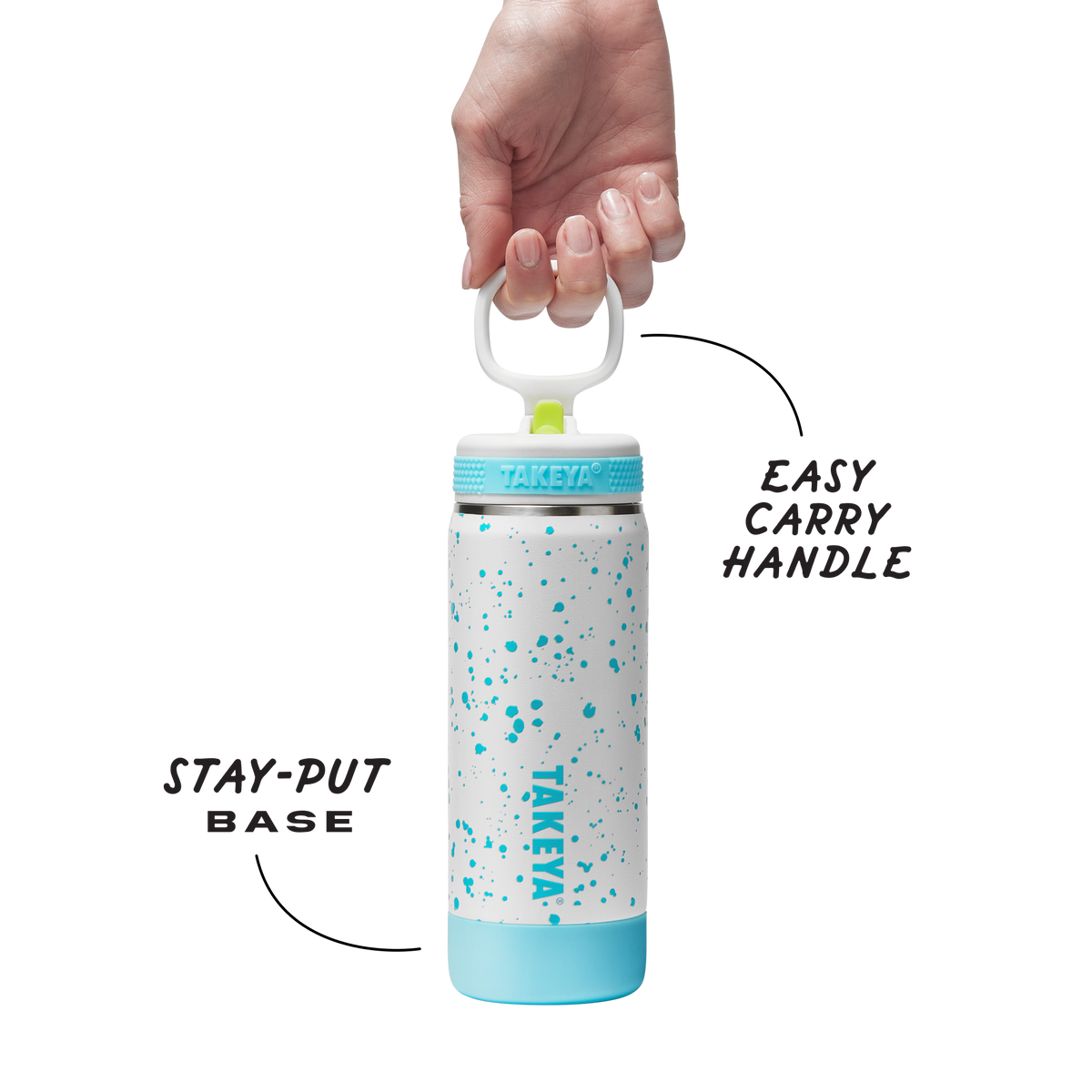 glow-in-the-dark-sport-kids-water-bottle-confetti-with-straw-lid-m9 TKS_SP25_CoreKidsGIDConfetti_StwBtl_CloudGlow_18oz_51368_v3_sRGB-Callout.png